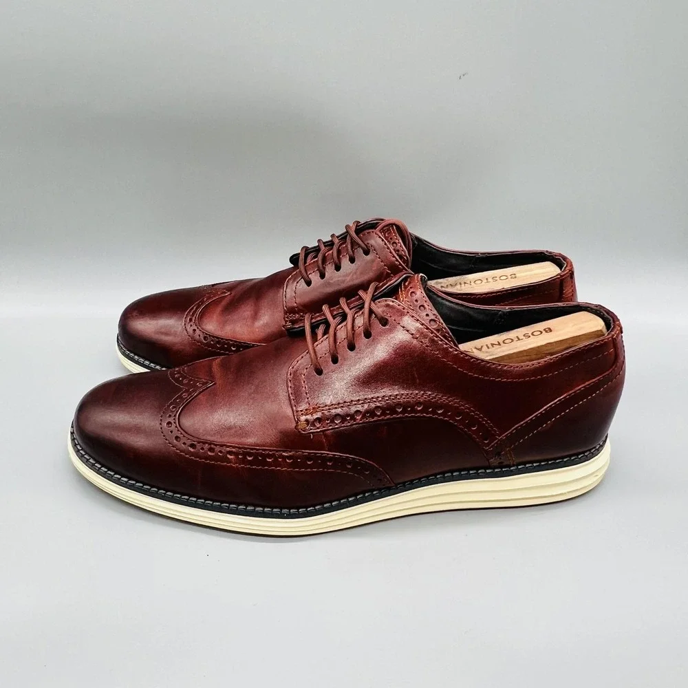 Cole Haan Oxford Mens 11 Brown Leather Wingtip Comfort Casual Grand OS